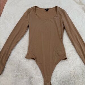 Express Camel Long Sleeve Bodysuit
